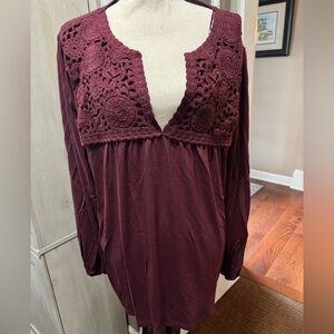 Cupio nwt size 3x women’s maroon top